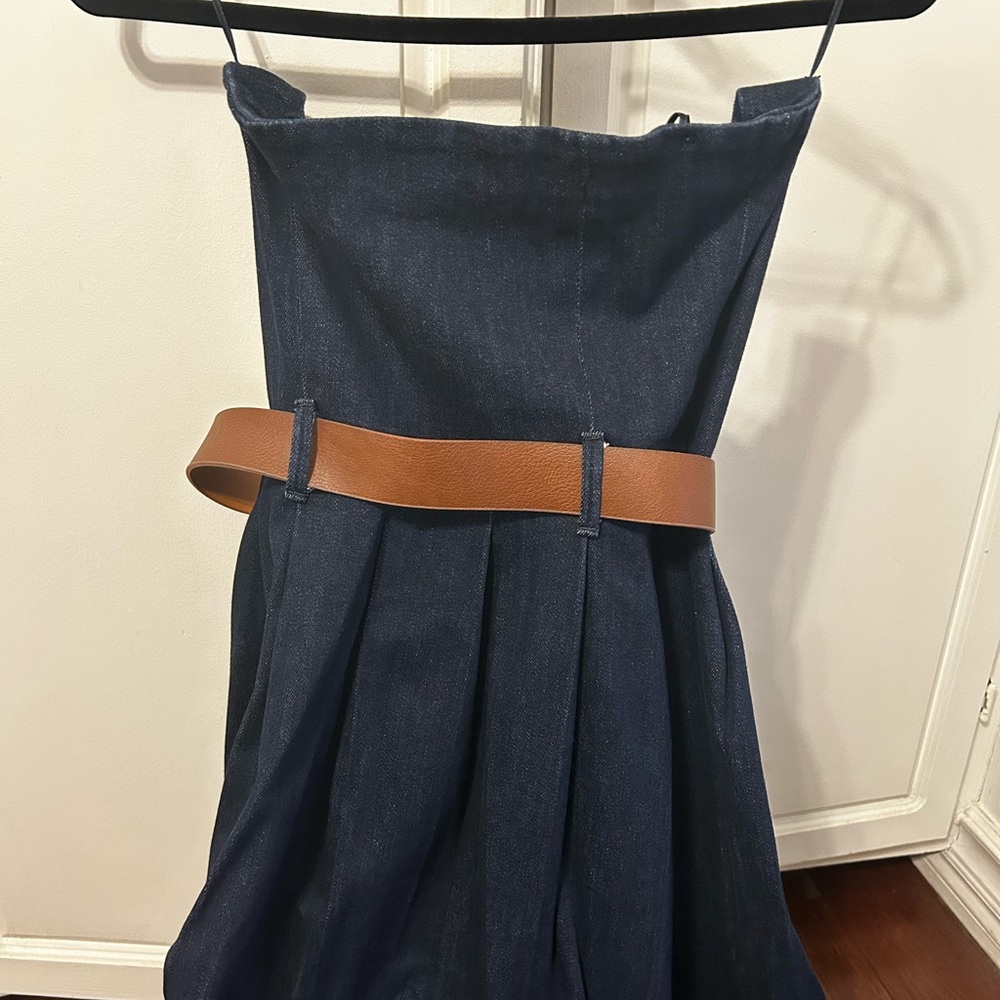 Zara sleeveless denim midi dress